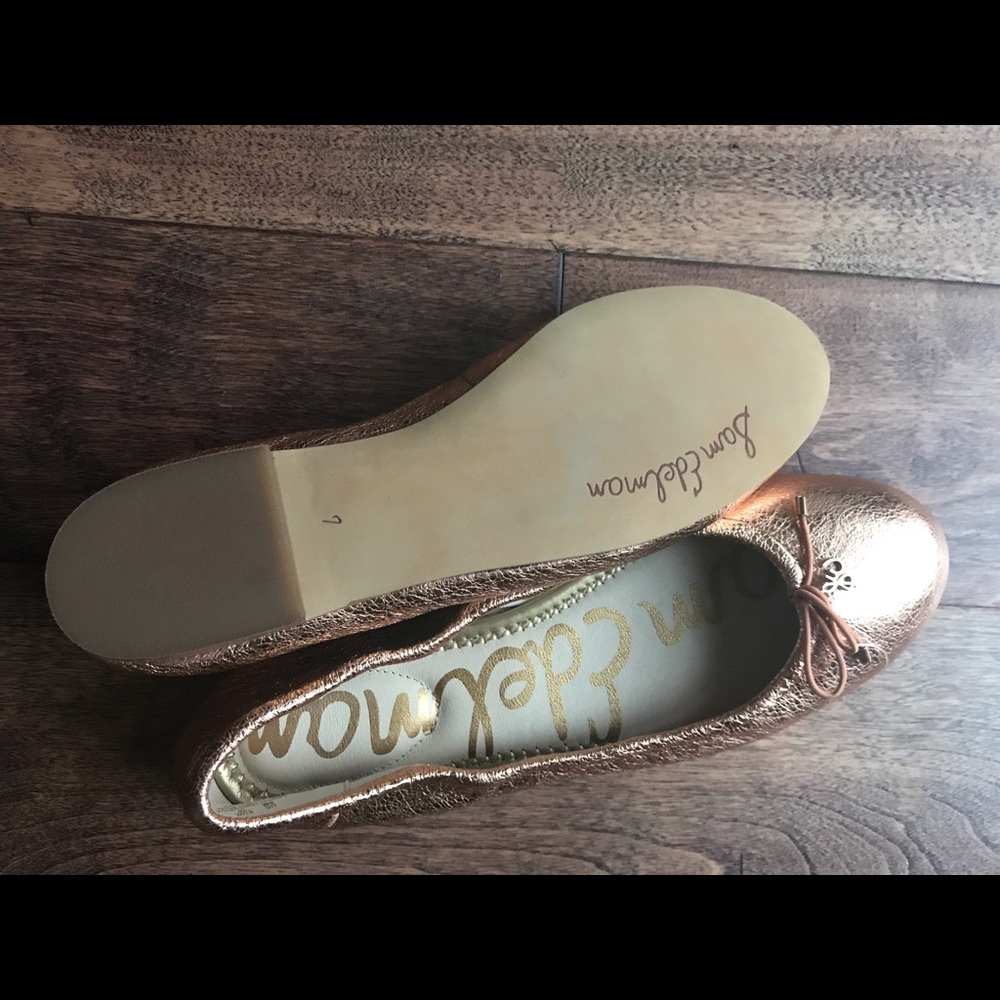 NWOT Sam Edelman Felicia Flats. Metallic Copper - Picture 6 of 8